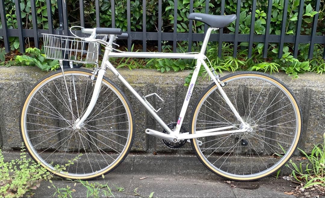 Yamaguchiアルミクロモリロードバイク コミューター使用ブルーラグ