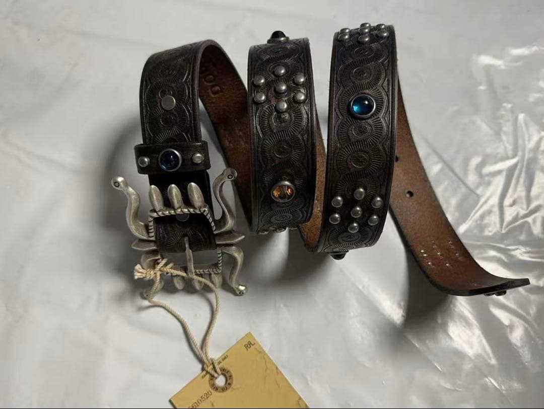 RRL ダブルアールエル スタッズ レザーベルト W34 2026年最新RRL