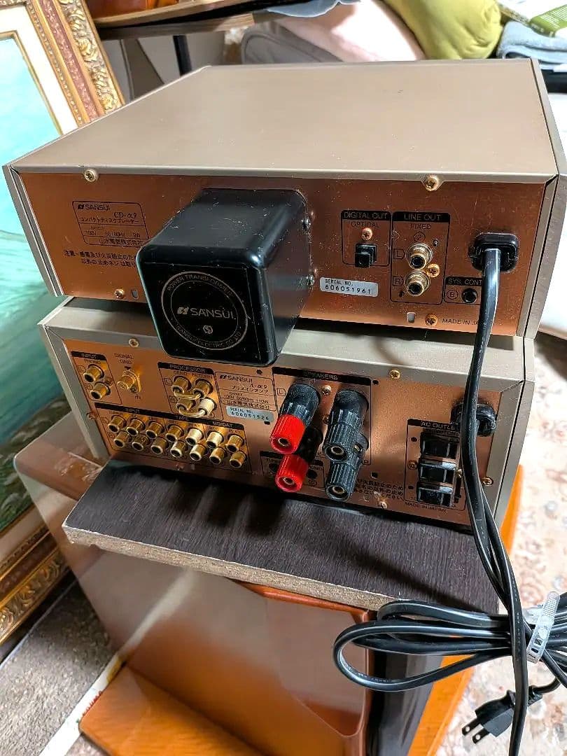 SANSUI ALF9 コンポ 2wayスピーカーリモコン、ケーブル、取説書付き