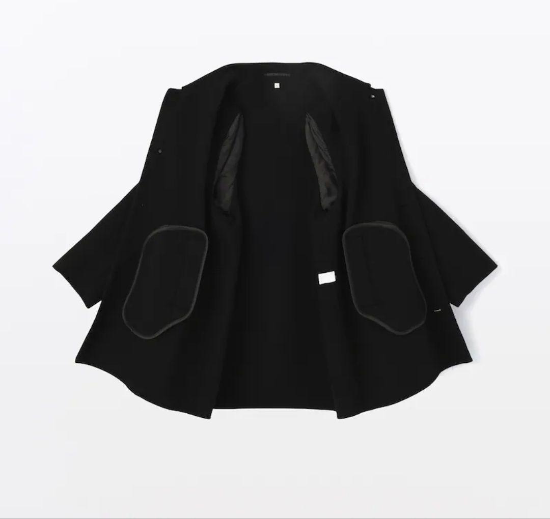 新品 Muji Labo カシミヤ混ショートステンカラーコート ブラック M