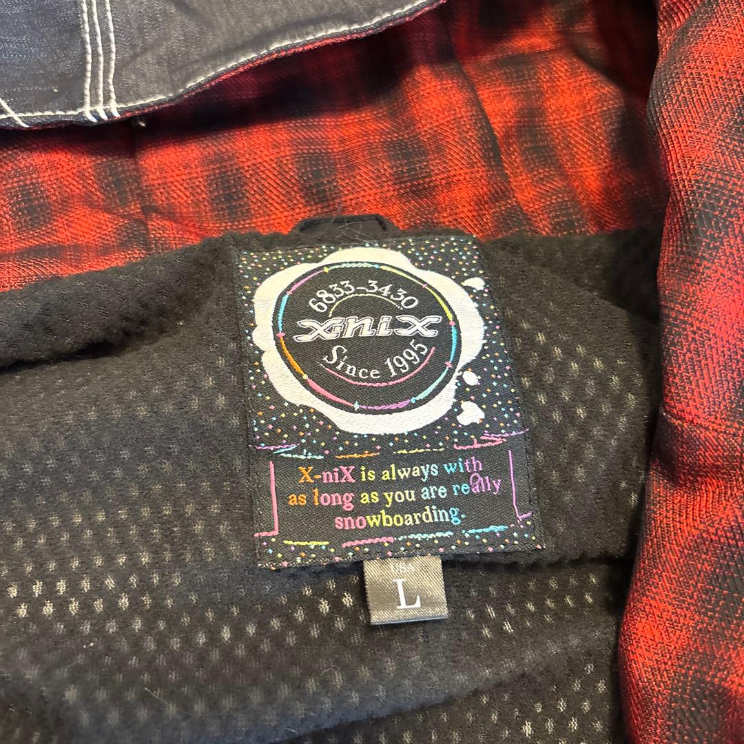 美品X-niX スノーウェア デニム 上下 ツナギ スノーボード Lサイズ