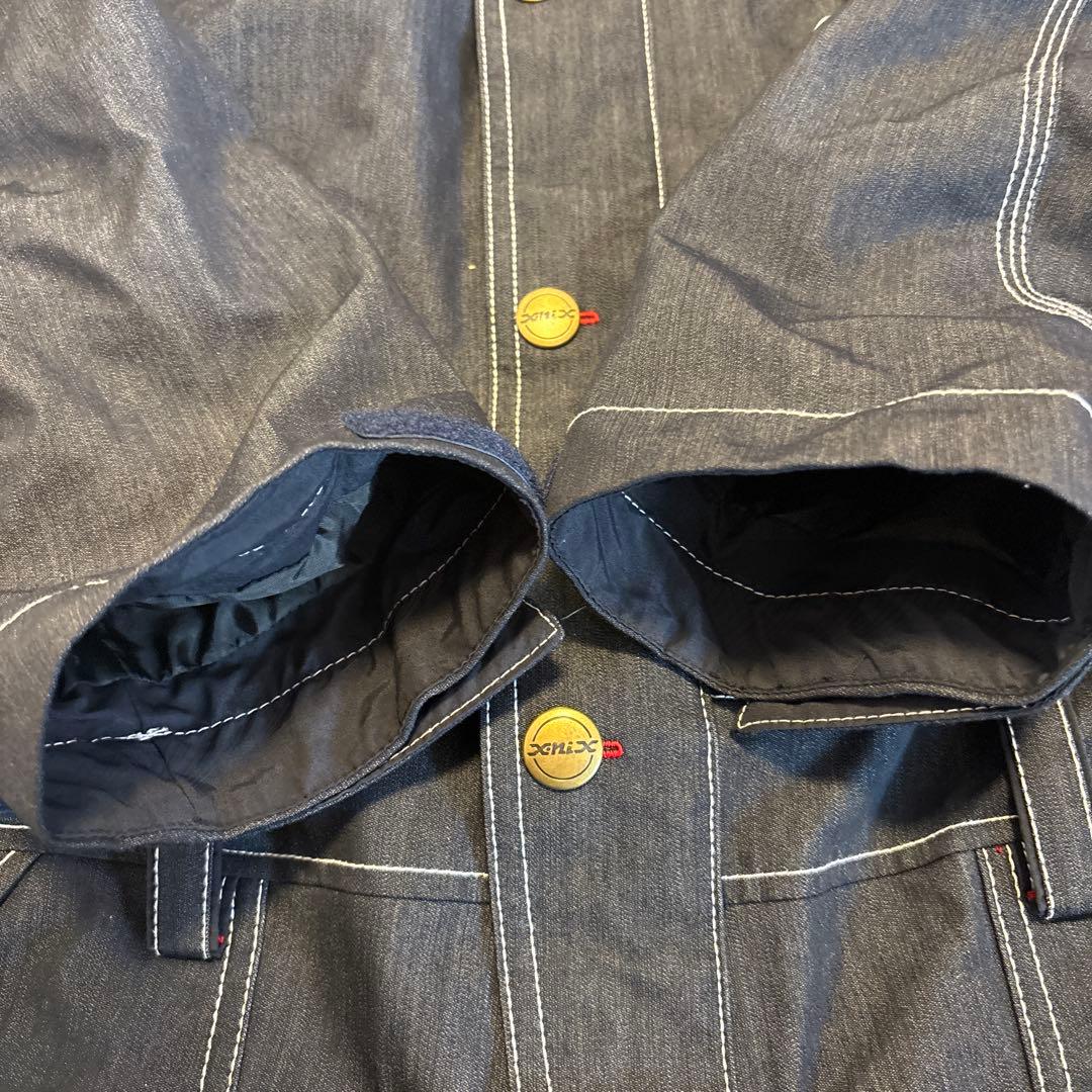 美品X-niX スノーウェア デニム 上下 ツナギ スノーボード Lサイズ