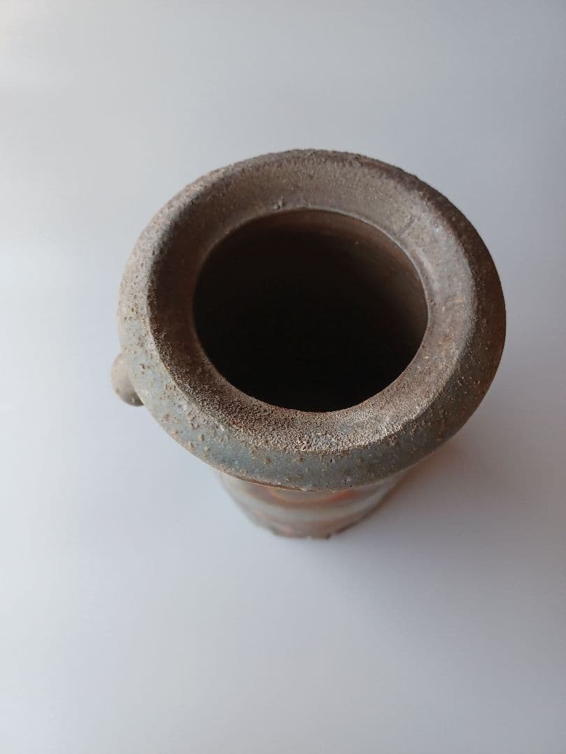 備前焼 花入 花瓶 山本宗秀作 備州窯 茶道具 茶道 土味 力強い感じ 耳