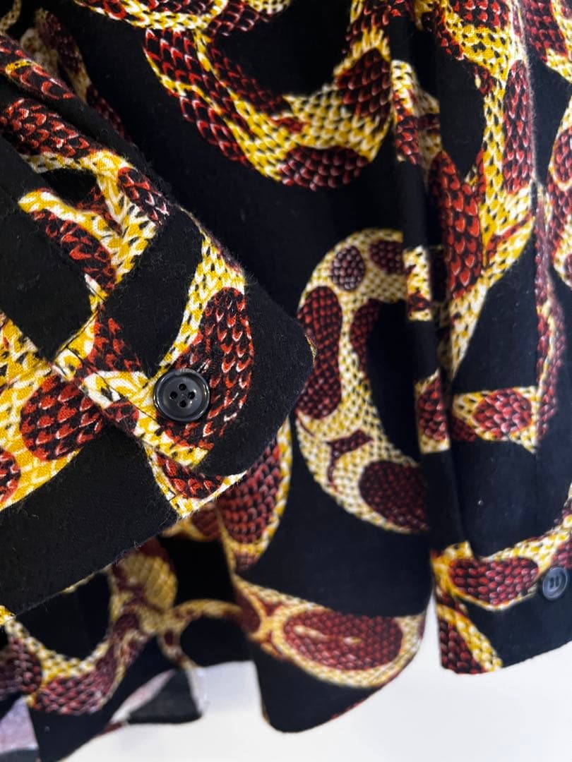 現行限定品 CALEE スネーク柄 フランネル オーバーサイズシャツ L