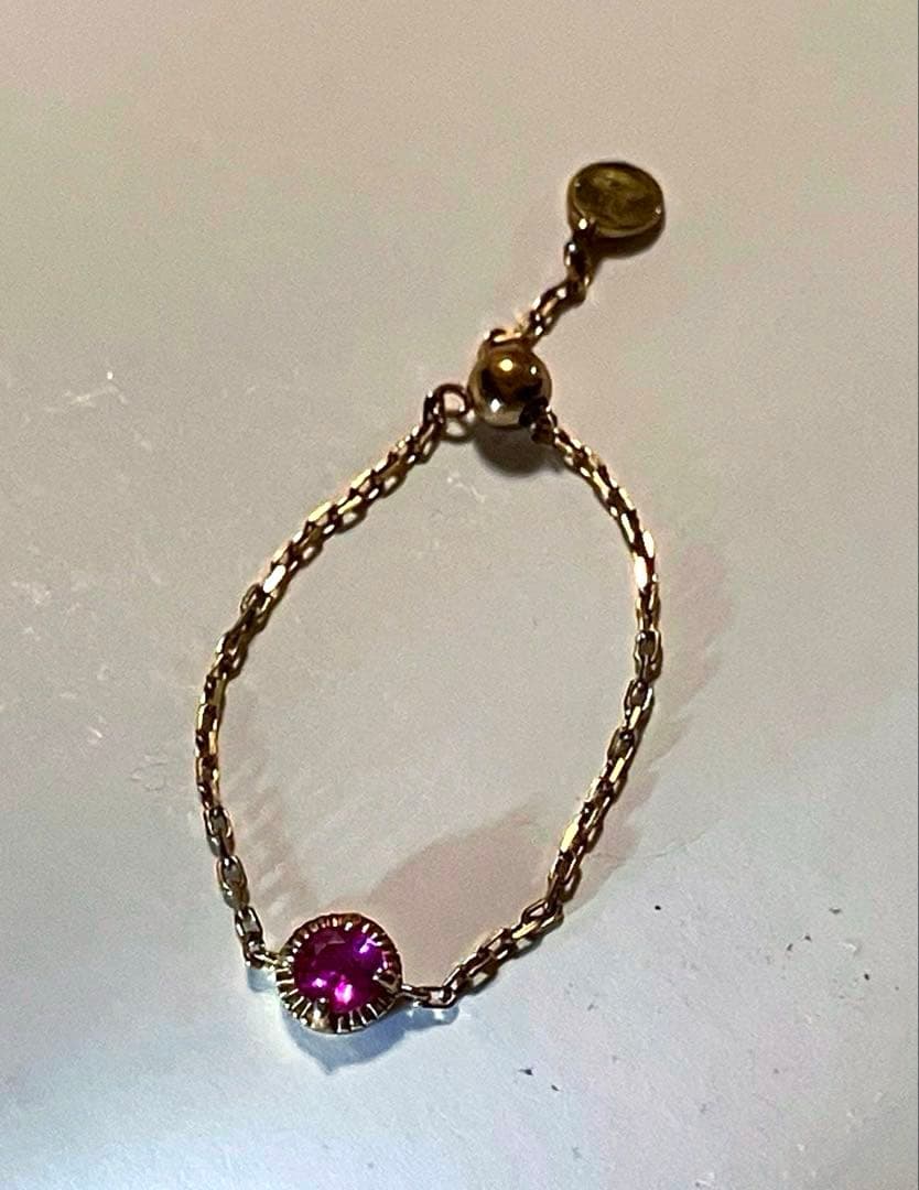 ソーイ✴︎sowi✴︎ K10チェーン（フリー）ルビーリング - メルカリ