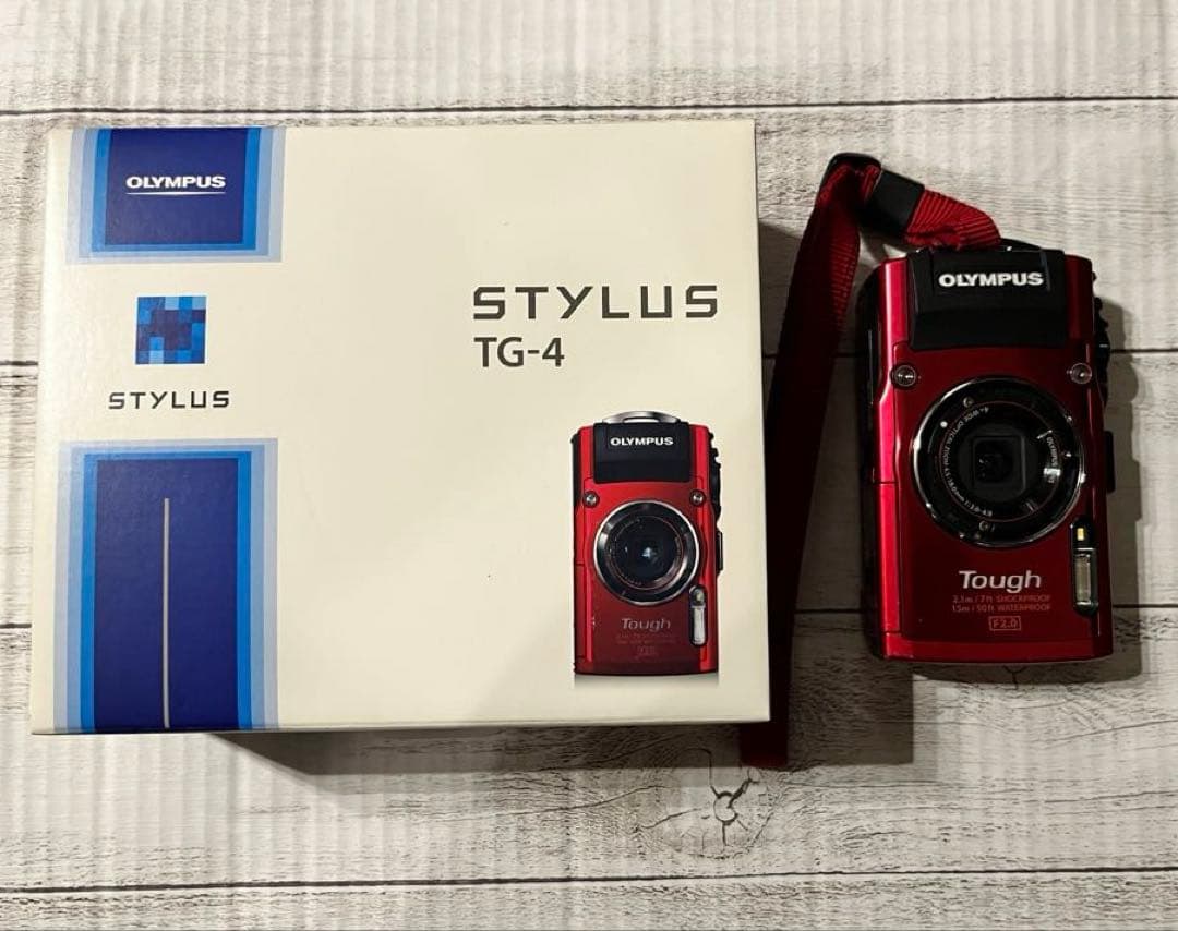 OLYMPUS STYLUS TG-4 tough レッド 本体と箱付き - メルカリ