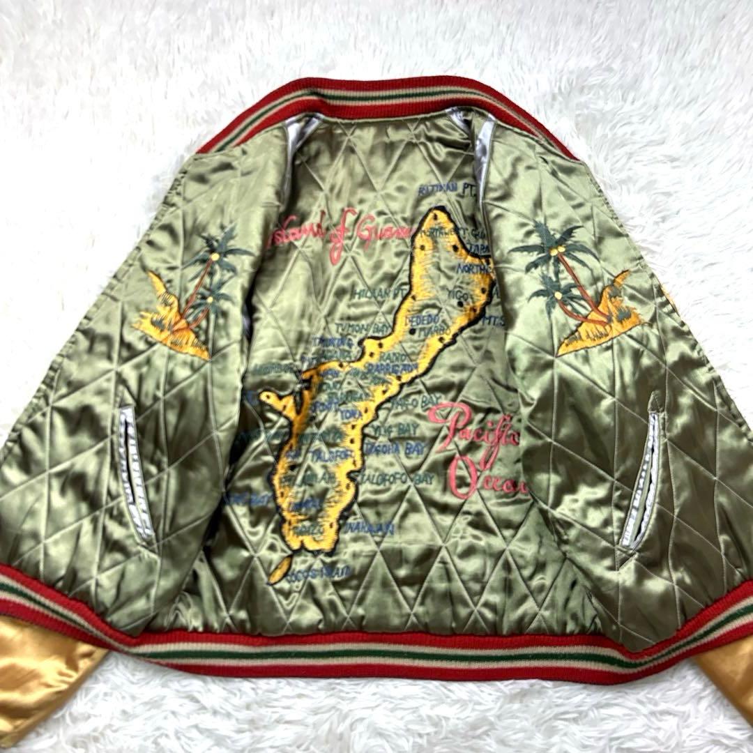 テーラー東洋 リバーシブル スカジャン キルティング 孔雀 グアム 刺繍