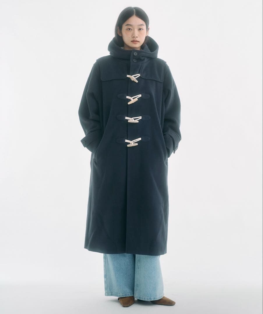 FEKETE ダッフルコート ネイビー M FEKETE（フェケテ） ダッフルコート コート high-neck hooded long