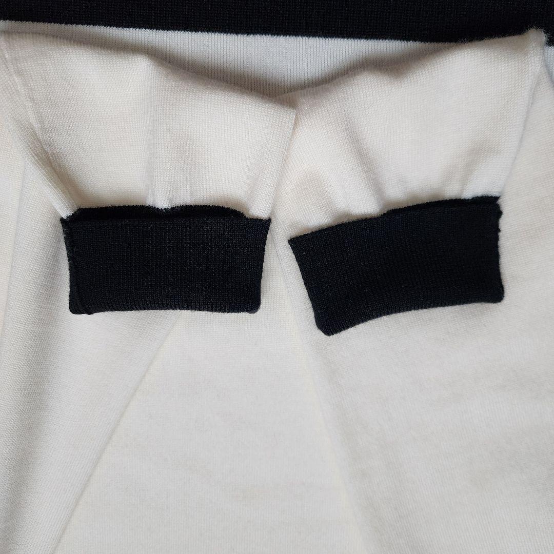 極美品】UNITED ARROWS 近年 テントラインハイネックニット 黒×白