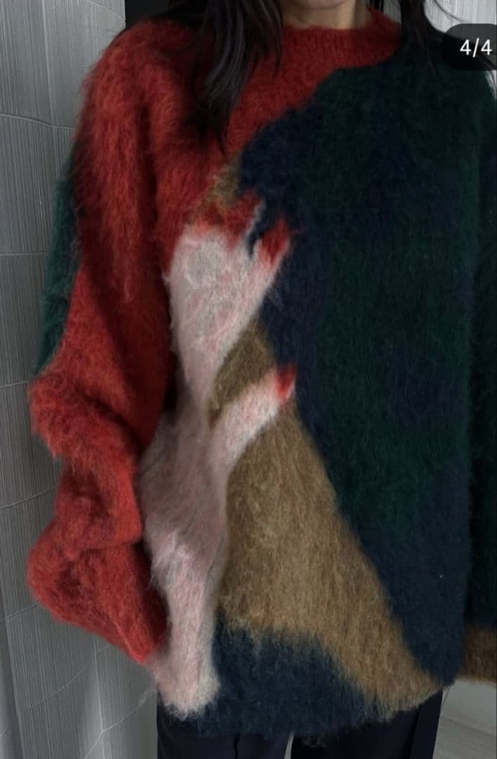 Ameri LITTLE FUNNY FACE SHAGGY KNIT TOP - メルカリ