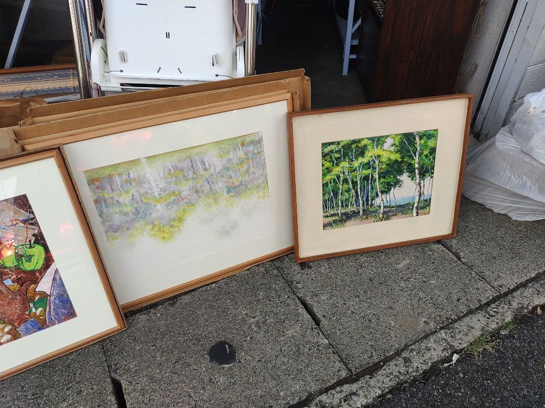 風景画 額縁 5点セット アンティーク レトロ 風景画 額縁 5点セット