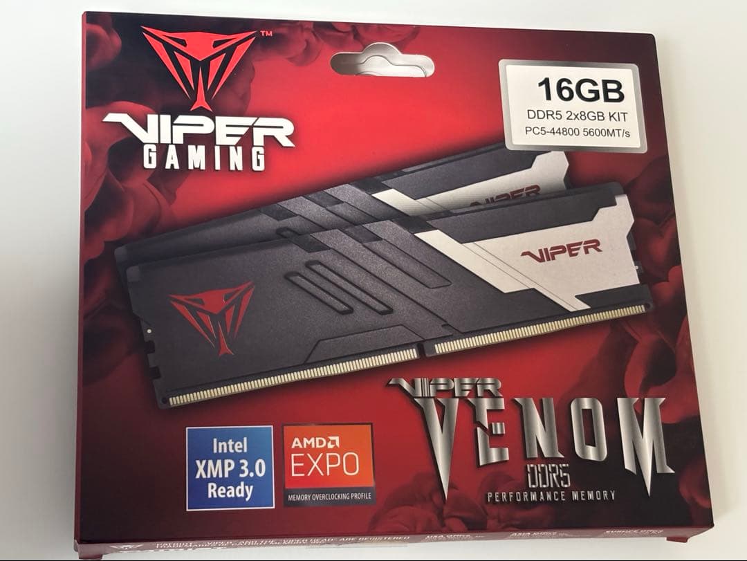 Viper Venom DDR5 16GB(8GB×2) 5600MT/s 2枚 Patriot Viper Venom DDR5 16GB (2 x 8GB) 5600MHz UDIMM Desktop