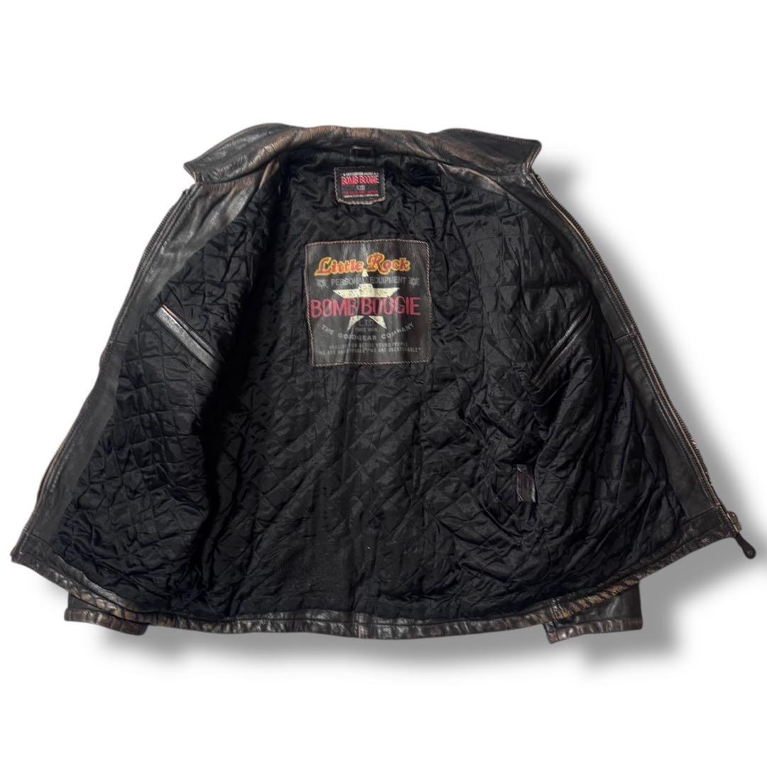 90s イタリア ユーロ 茶芯 レザージャケット ヴィンテージ ライダース