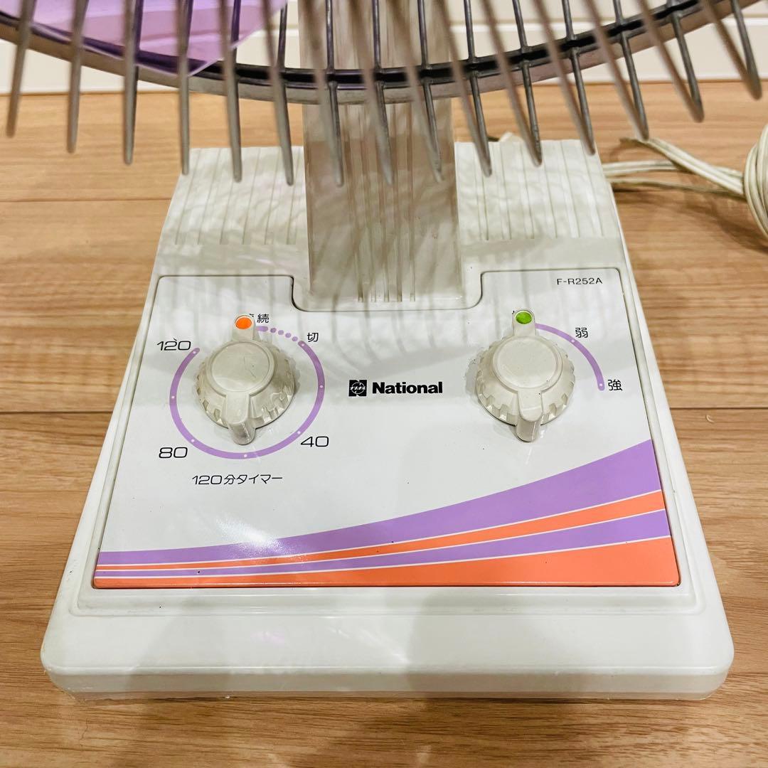 昭和レトロ ナショナル F-R252A 25cm レトロ扇風機 当時物 パープル