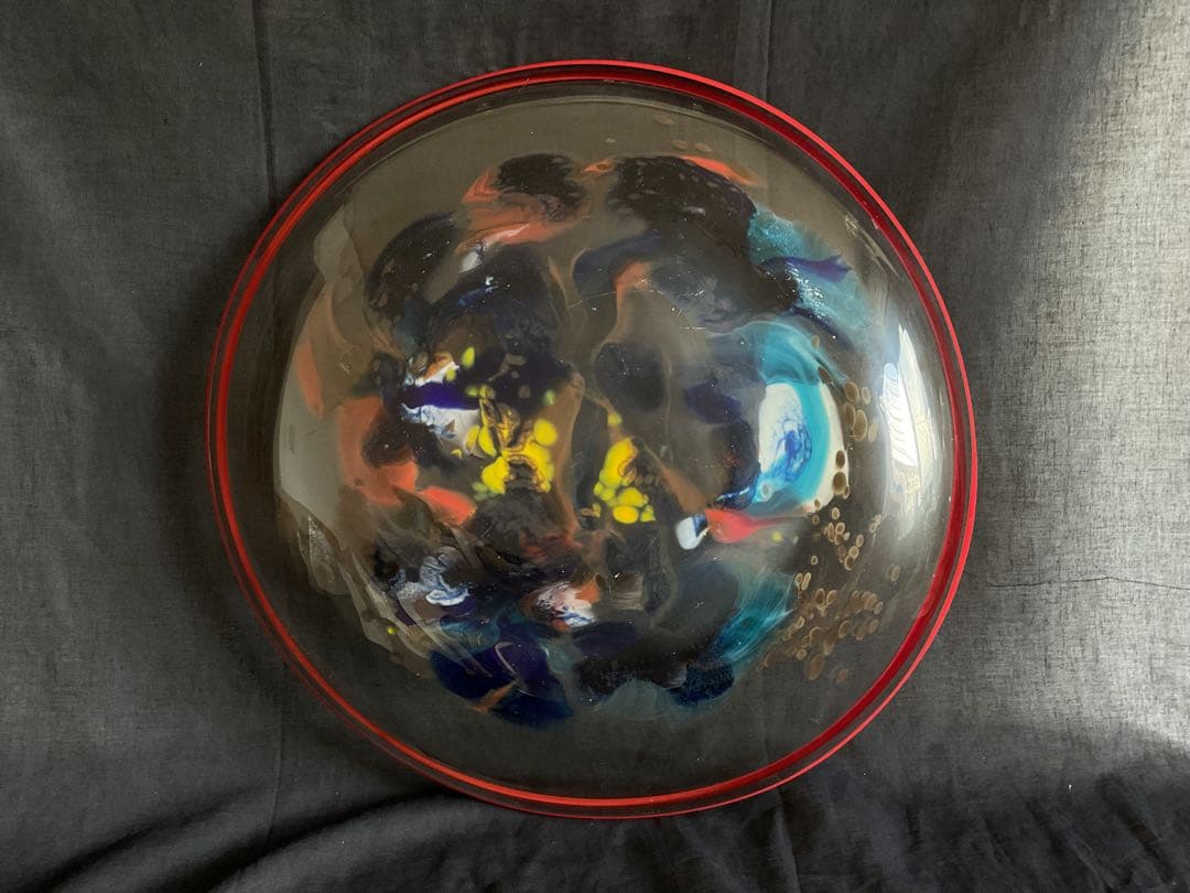 岩田藤七(1893-1980) 美しい「ガラス抽象画大皿」アート絵皿 - メルカリ