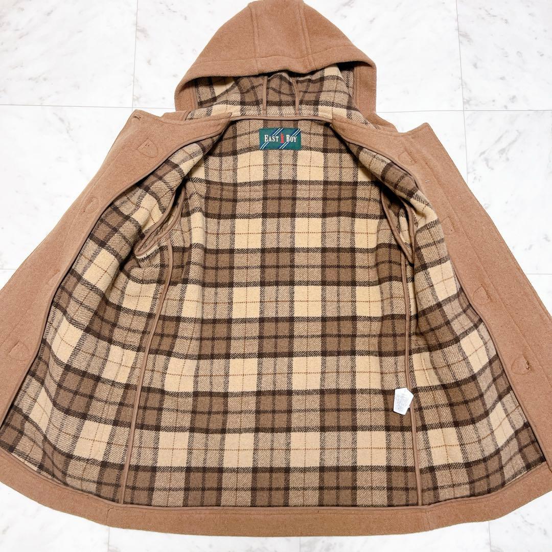 EAST BOY イーストボーイ ダッフルコート 7号 キャメル チェック