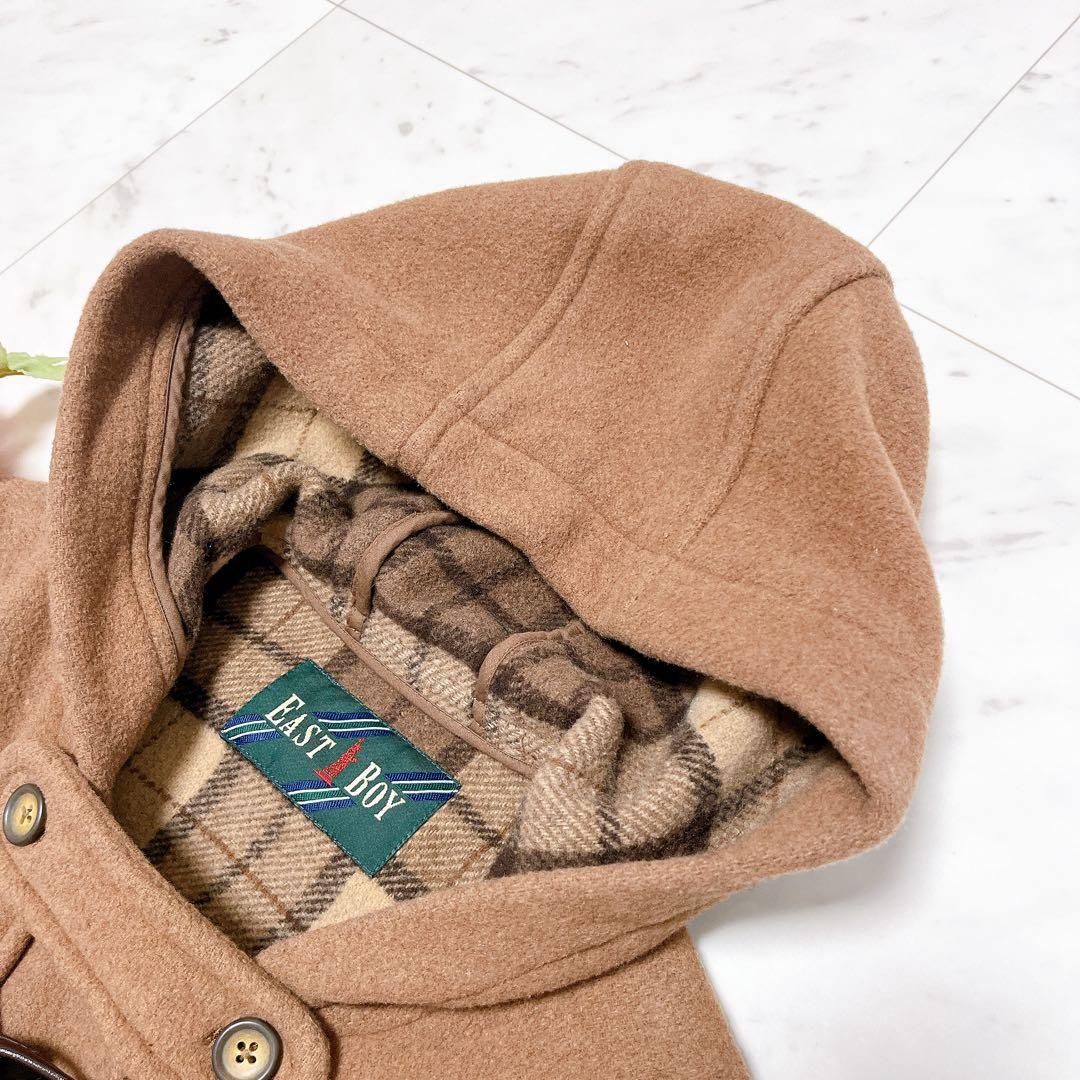 EAST BOY イーストボーイ ダッフルコート 7号 キャメル チェック