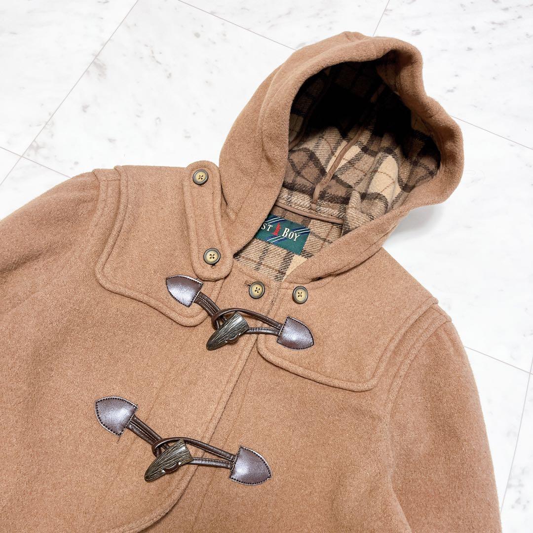 EAST BOY イーストボーイ ダッフルコート 7号 キャメル チェック