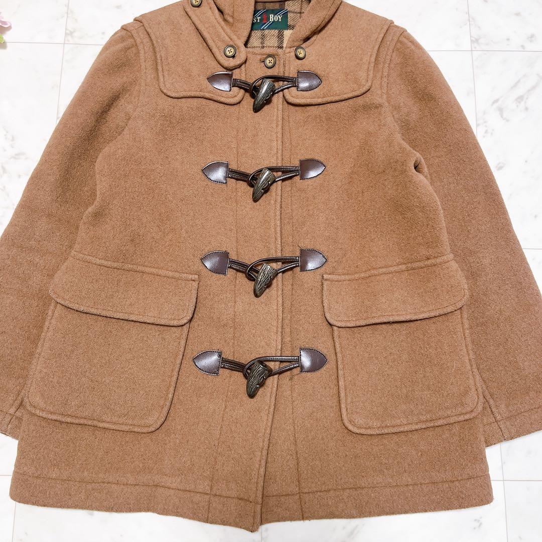 EAST BOY イーストボーイ ダッフルコート 7号 キャメル チェック