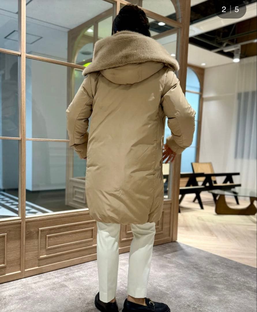 【美品】 INED フェイクファー フード ロングダウンコート《Re:DOWN》