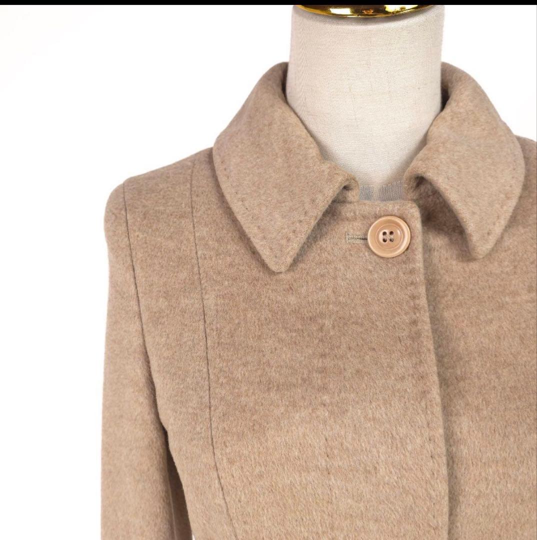 マックスマーラ ウール100% ベルト コート 36 ベージュ Aライン - メルカリ