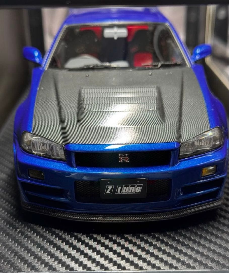 絶版希少 ニスモ R34 GT-R Zチューン ベイサイドブルー 限定140
