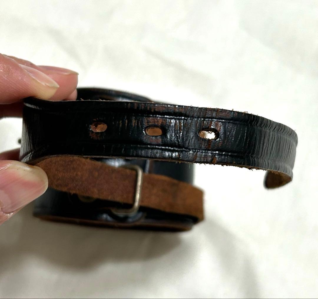 UNDERCOVER 茶芯レザー ブレスレット バングル UNDERCOVER 茶芯レザー