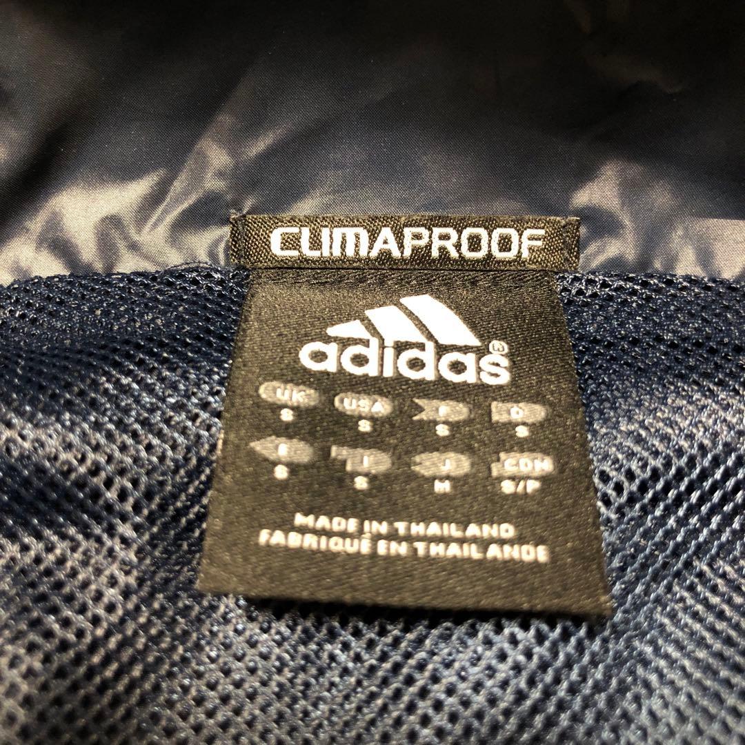 美品 adidas ウインドブレーカー上下 ネイビー 光沢シルバーライン 高