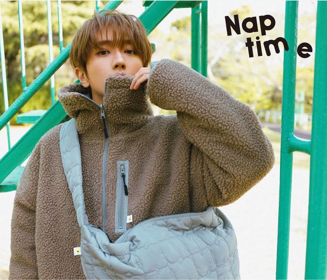 ナップタイム　naptime. Nissy 西島隆弘　チェックシャツ　ボア