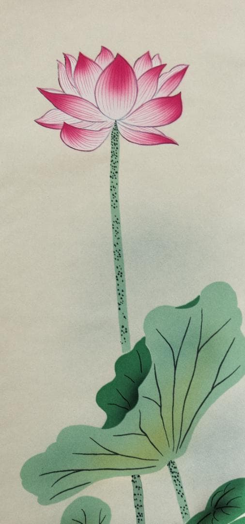 掛軸-1440　悠堂　蓮花二幅対　共箱