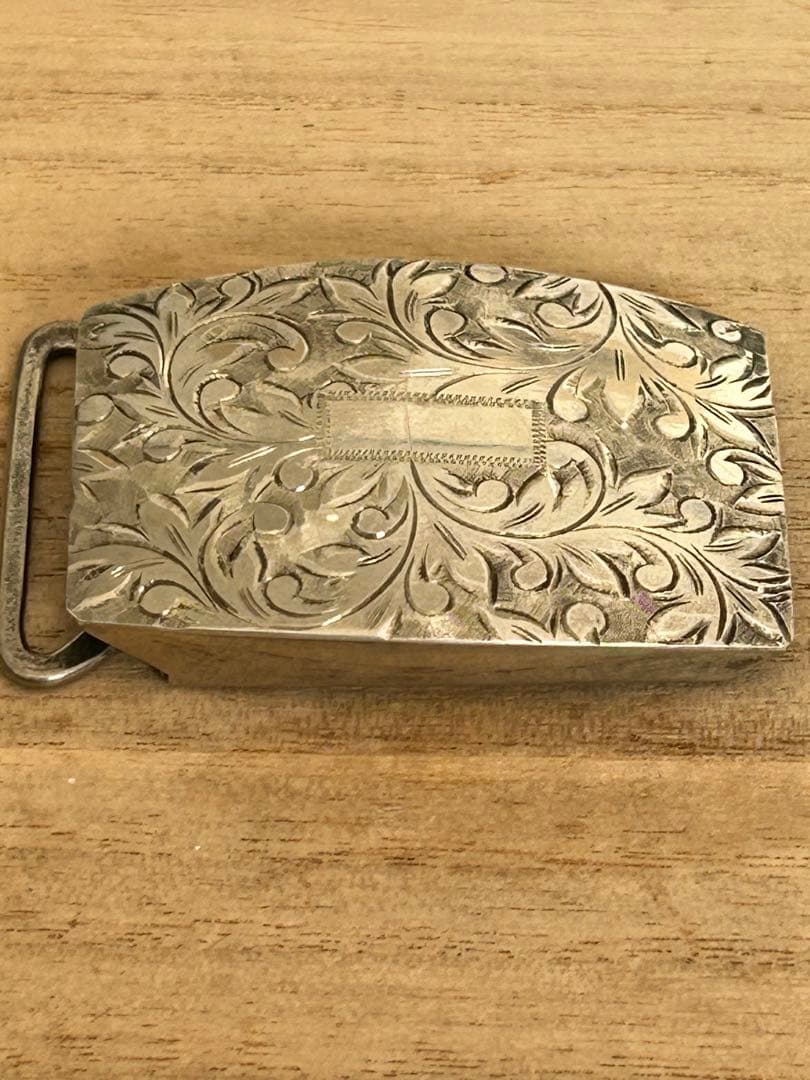 銀製 SILVER シルバーバックルFUJI MOTORS 细工彫刻 20g