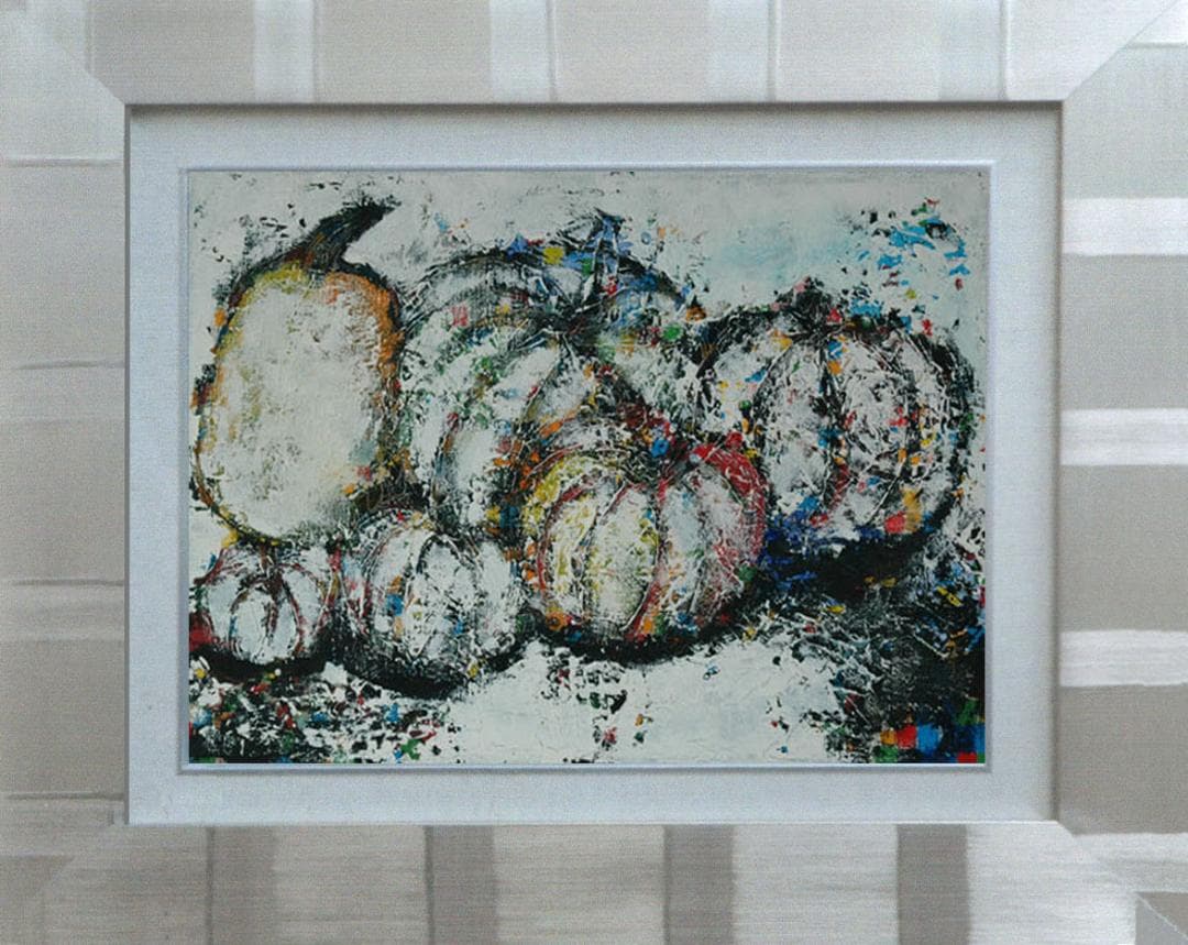 油絵 菅家令子 絵 絵画 インテリア uF6-030114 静物 かぼちゃ - メルカリ