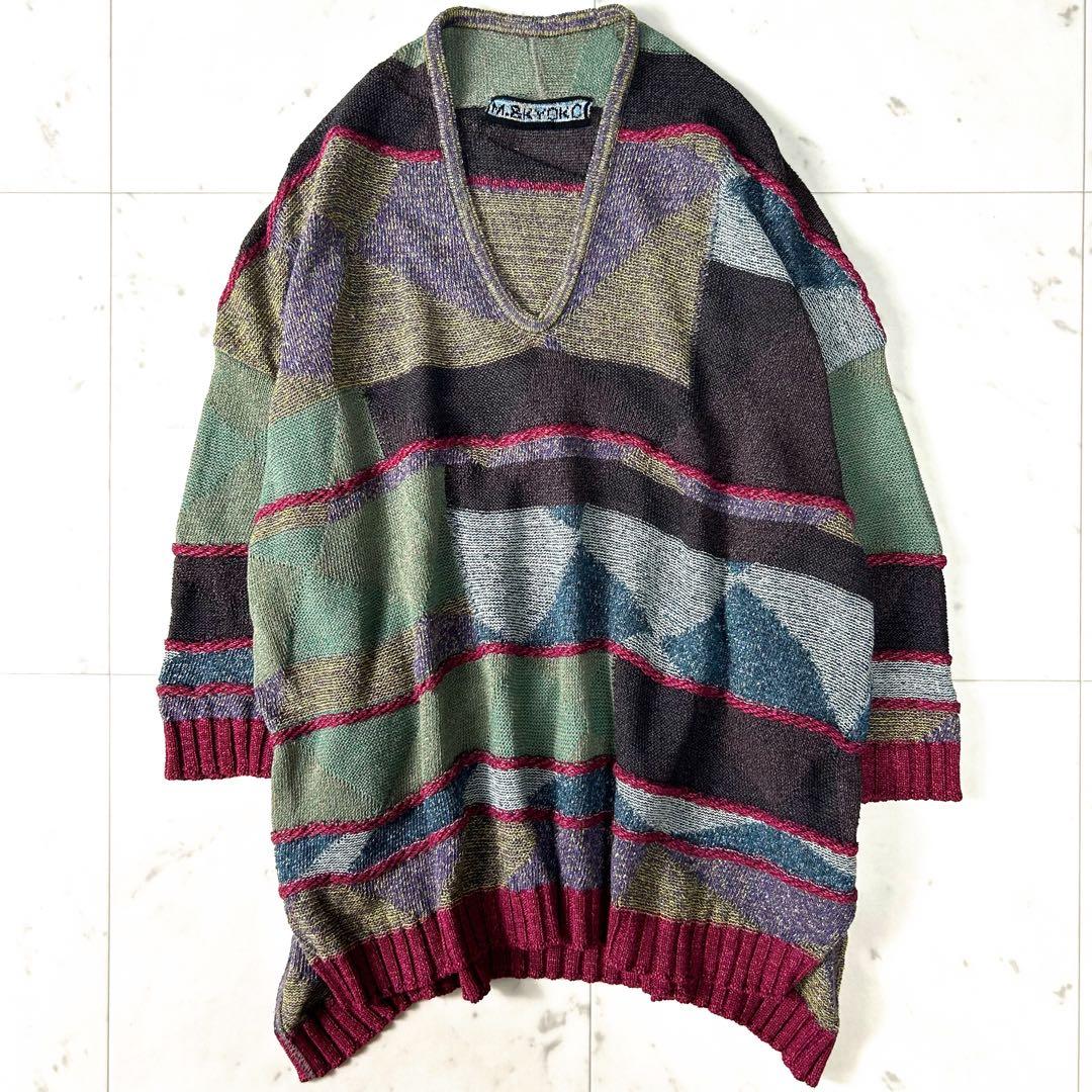 美品＊佐藤繊維 M&KYOKO エムアンドキョウコ サマーニット 半袖 マルチ