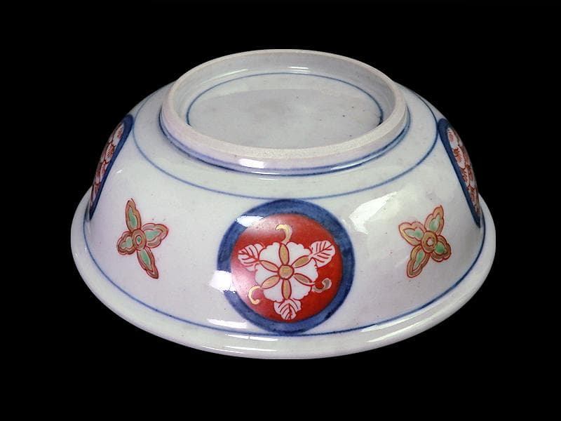 大聖寺伊万里 金襴手 窓絵 花鳥紋の図 春寒鉢 膾皿 5客