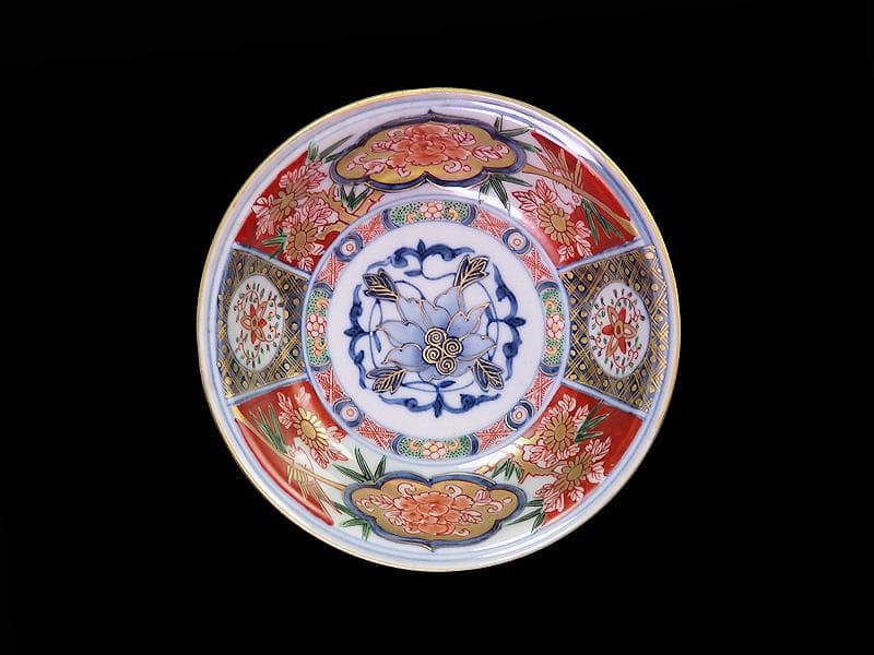 大聖寺伊万里 金襴手 窓絵 花鳥紋の図 春寒鉢 膾皿 5客