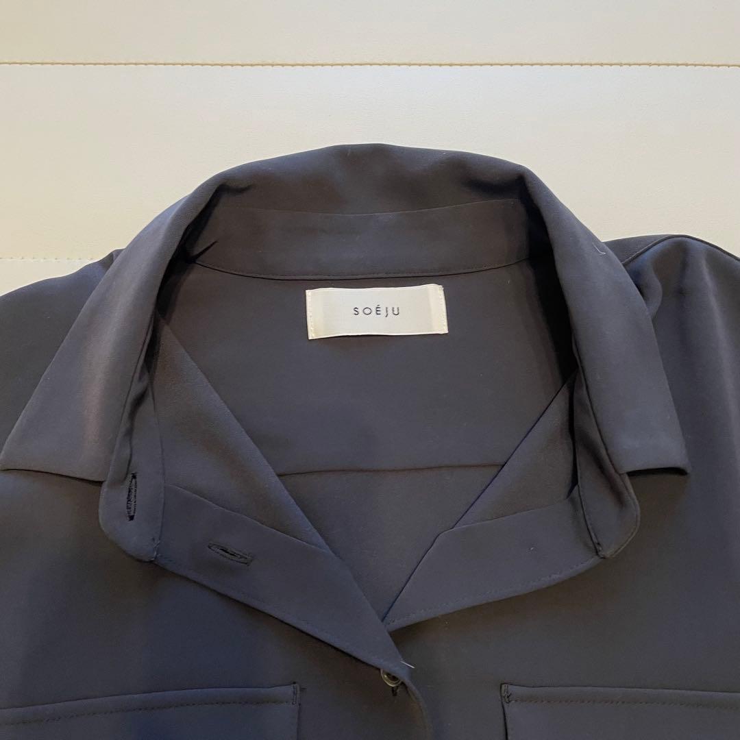 ソージュSOEJU ヴィンテージサテンシャツ チャコール M - メルカリ