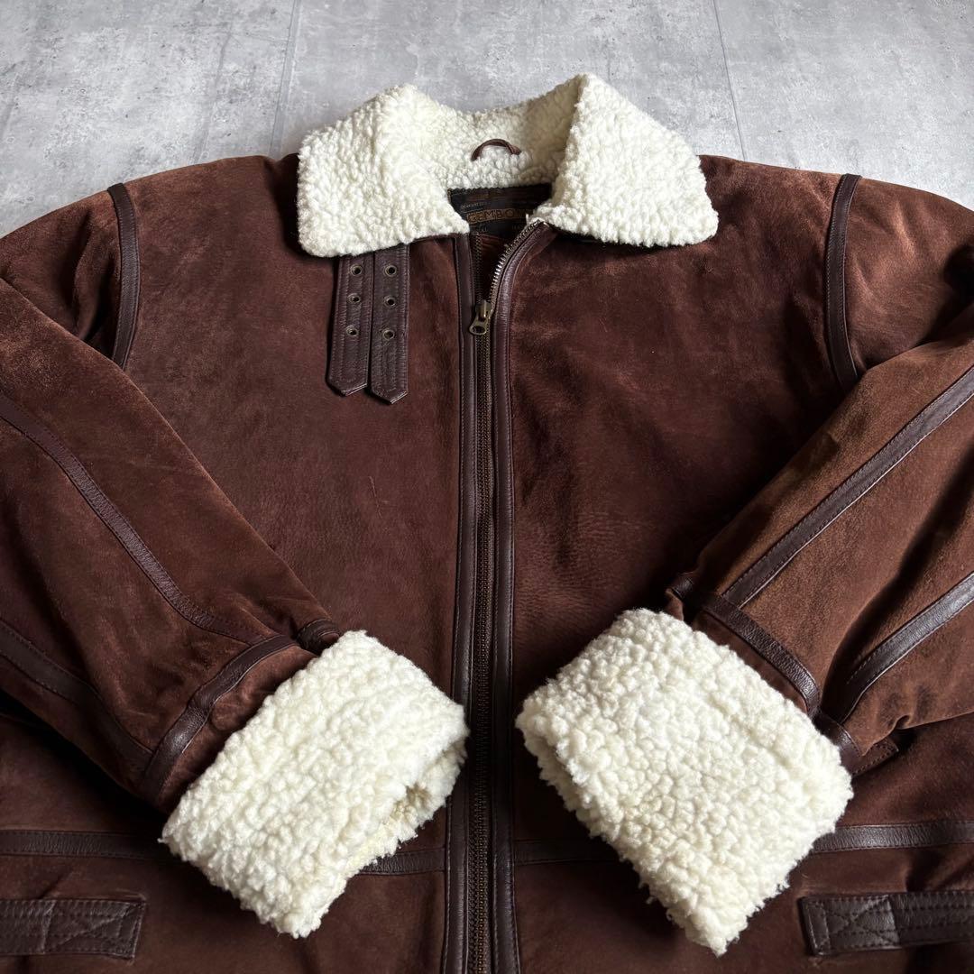 90s vintage】B-3 フライトジャケット スエードレザー 本革 短丈