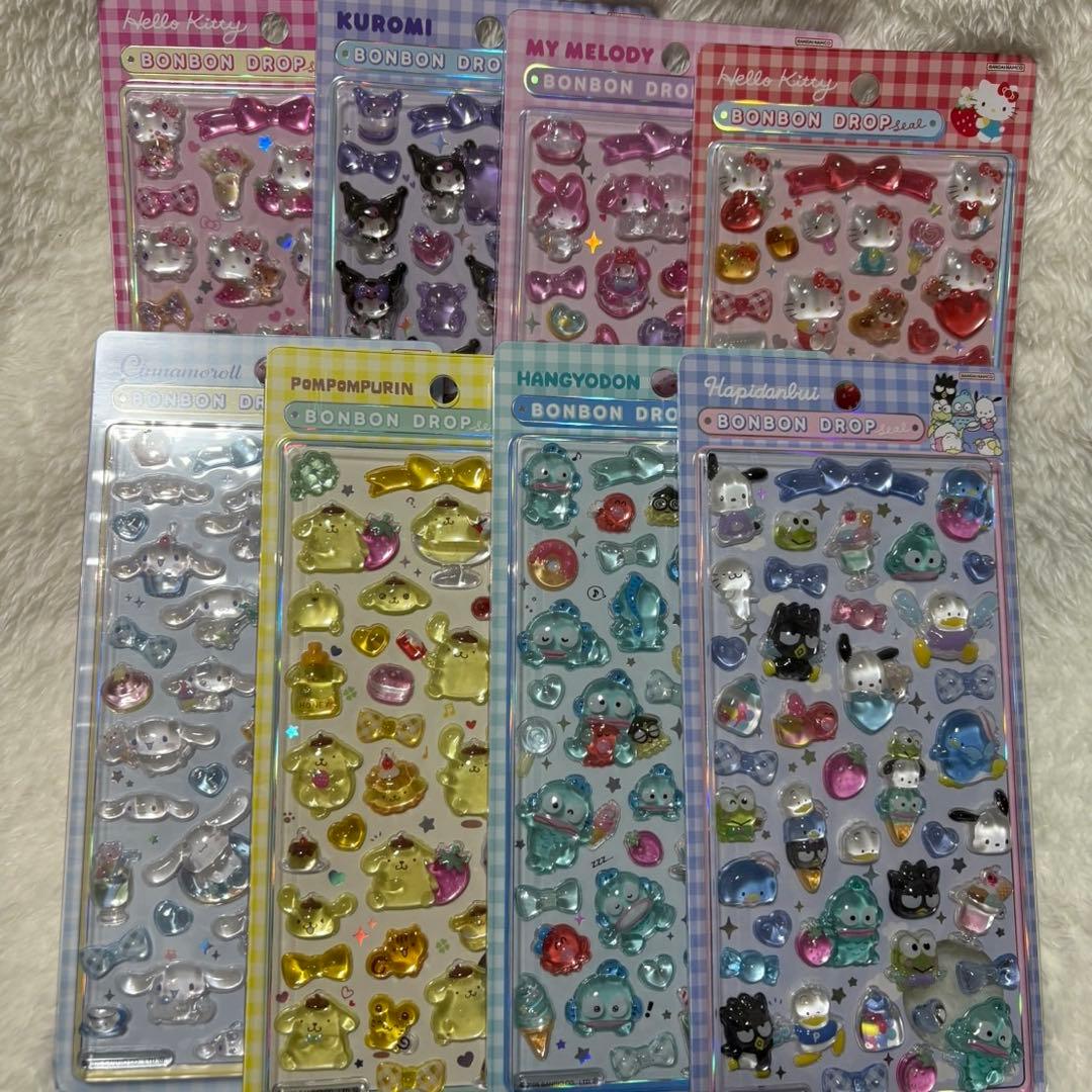 ［正規品］サンリオ　ボンボンドロップシール　第2弾　8種セット 🎀NEWアイテム🎀 サンリオキャラクターのボンボンドロップシール第2弾