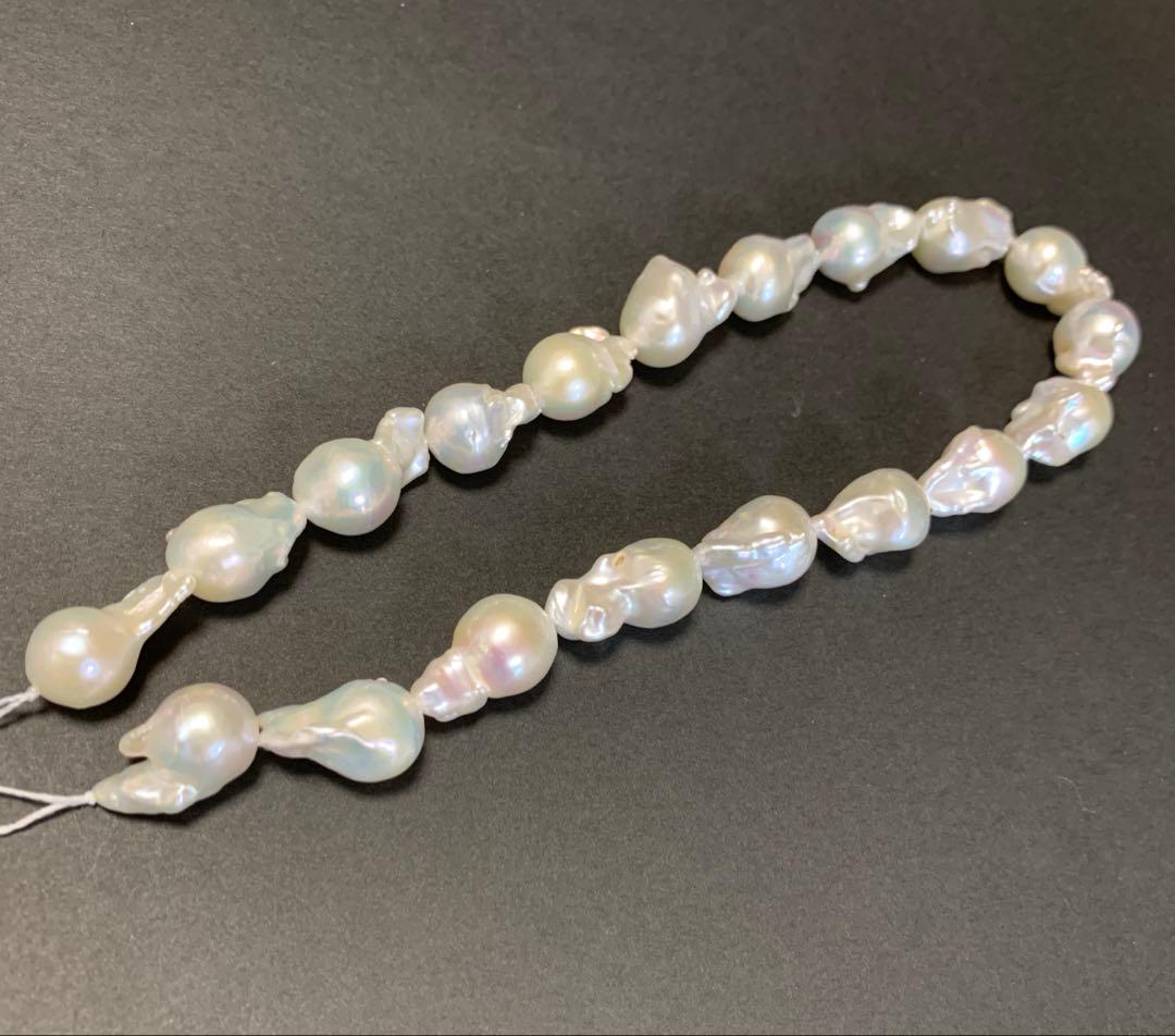 ③オイスター 天然パール 照りツヤ大変良好 19粒 連材 【オススメ