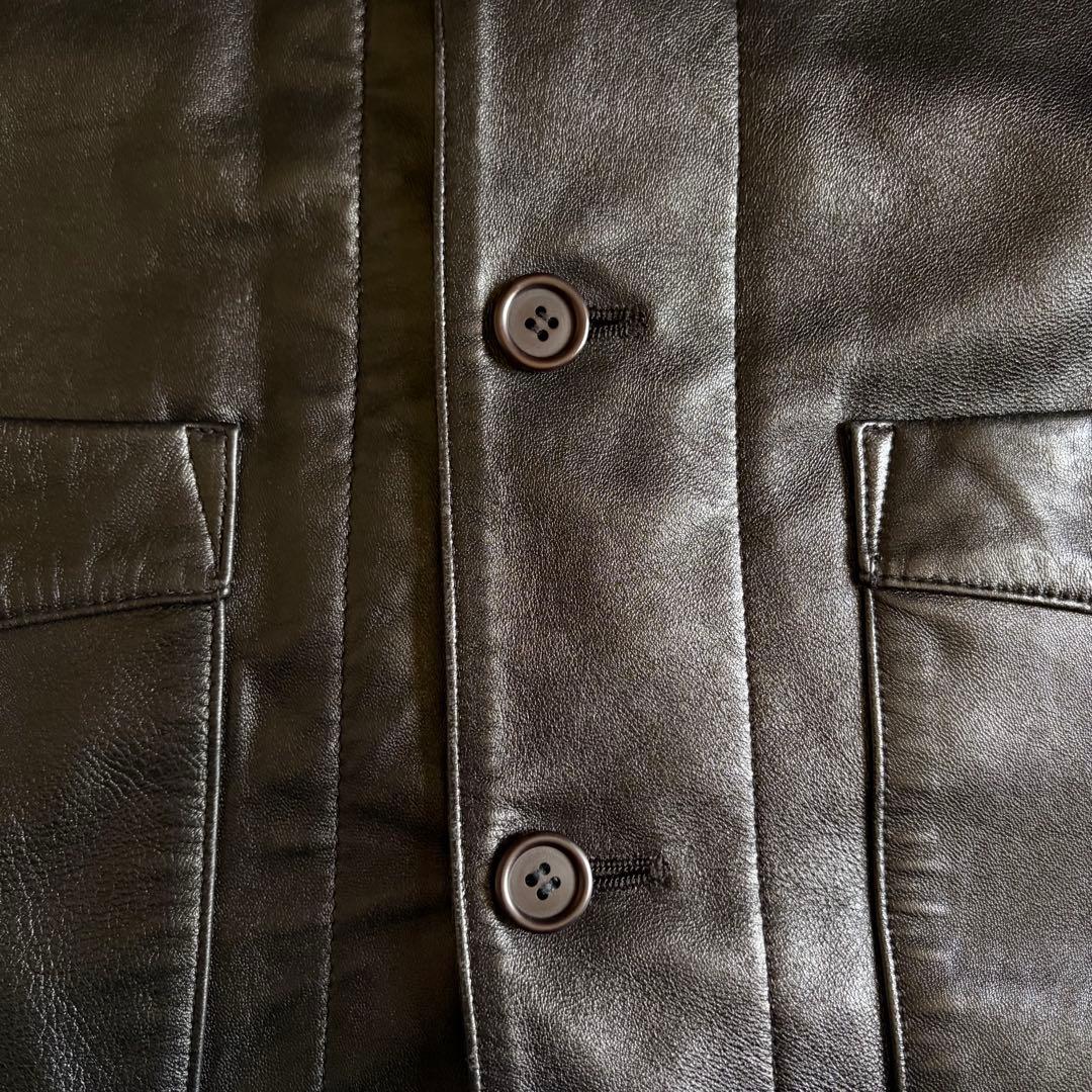 美品】AVIREXレザーカーコート ハーフコートメンズ M ユニセックス