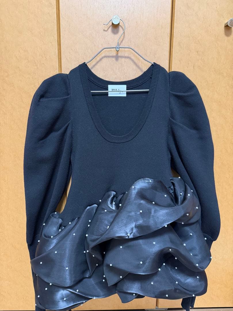 トップス Bibiy AMELIE PEPURAMU KNIT BLACK BIBIY. MADE | AMELIE PEPURAMU KNIT BLACK｜Bibiy.