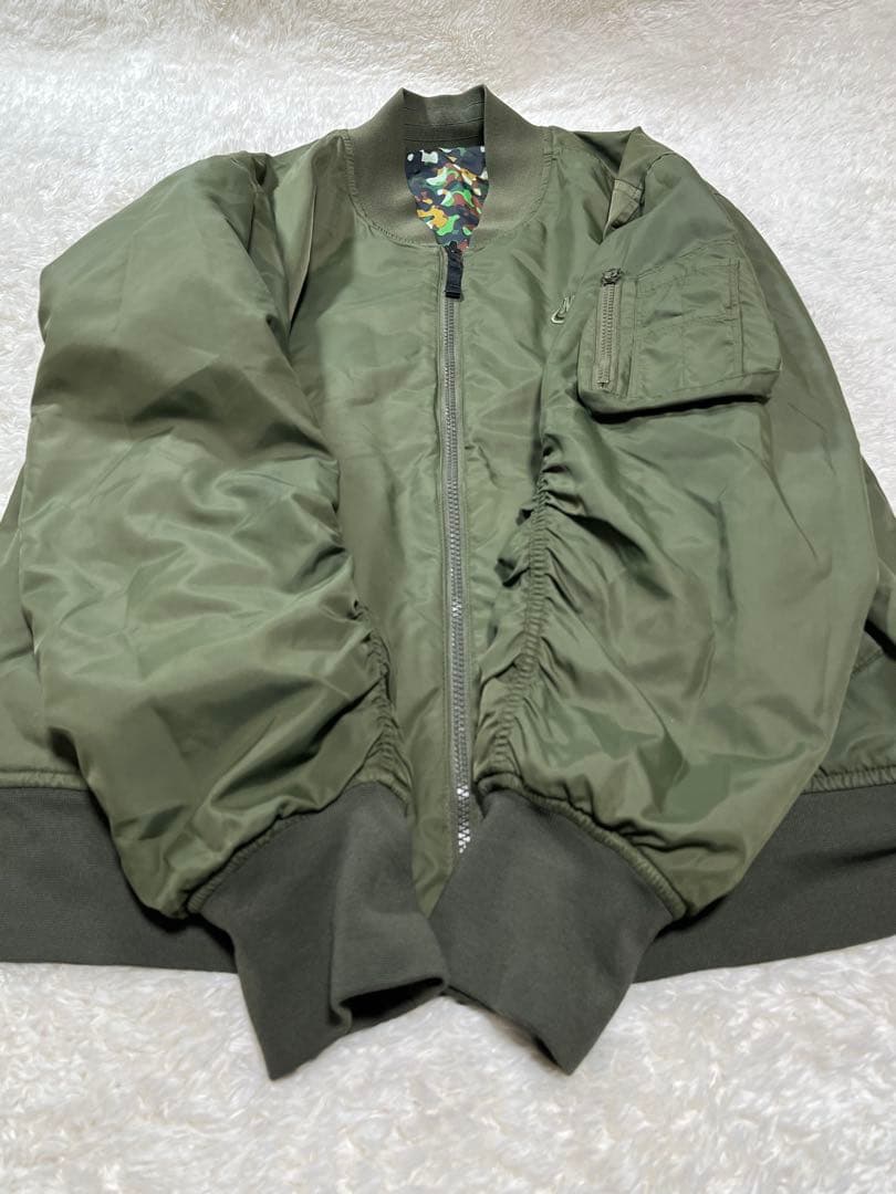 NIKE ナイキ リバーシブルMA-1ボンバージャケット 迷彩 オリーブ L