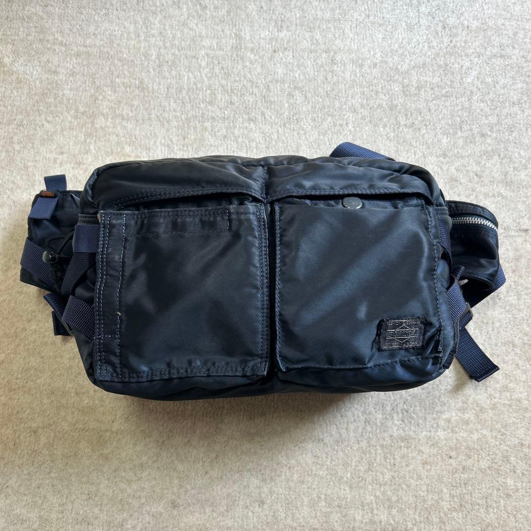 美品 廃盤 PORTER ヘッドポーター タンカー ウエストバッグ ネイビー
