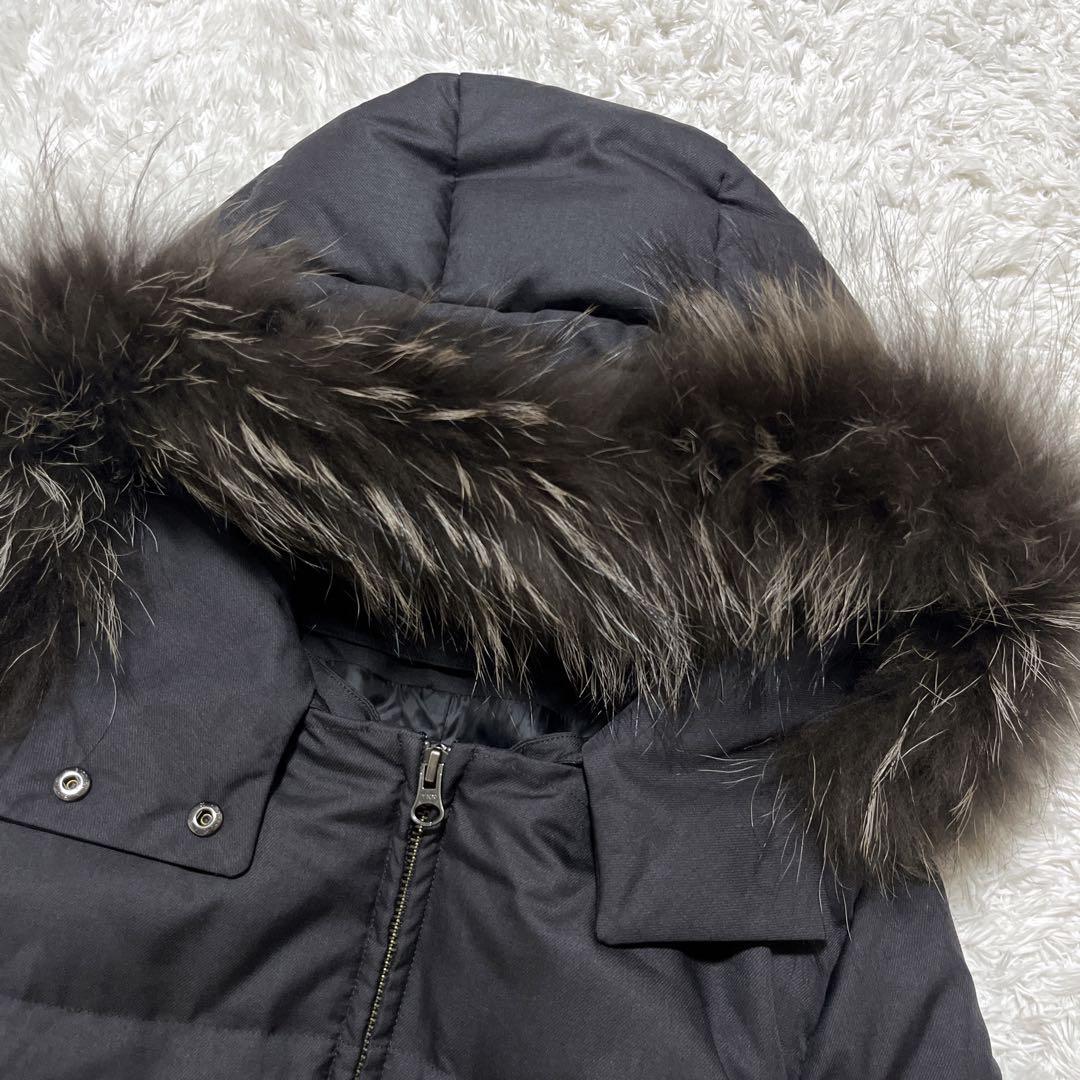 23区 LIMONTA ダウンコート ダウンジャケット グレー リアルファー L