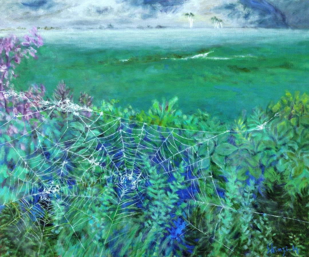 「梅雨明け」2008 F20 絵画 油絵 油彩画 アート 風景画 尾瀬ヶ原 楽天市場】絵画 油絵 尾瀬 F20号 （佐藤俊男） 送料無料 【海・山