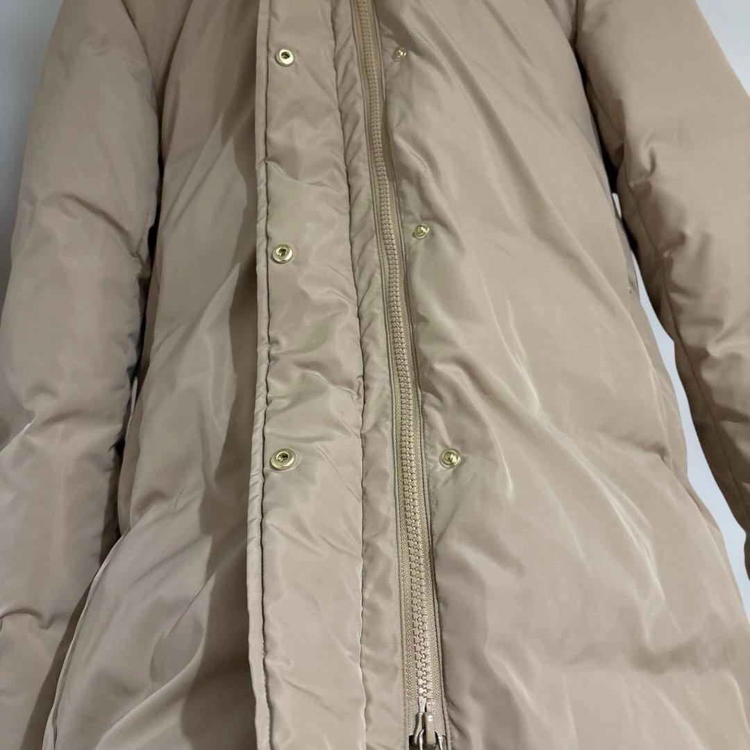 美品】INED イネド ロングダウンコート フェイクファー ベージュ 7号