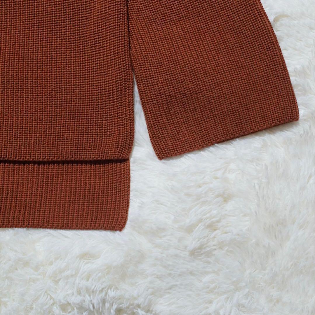 大きいサイズ《BATONER》ボトルネックニット(2)ラグラン ブラウン 極美品