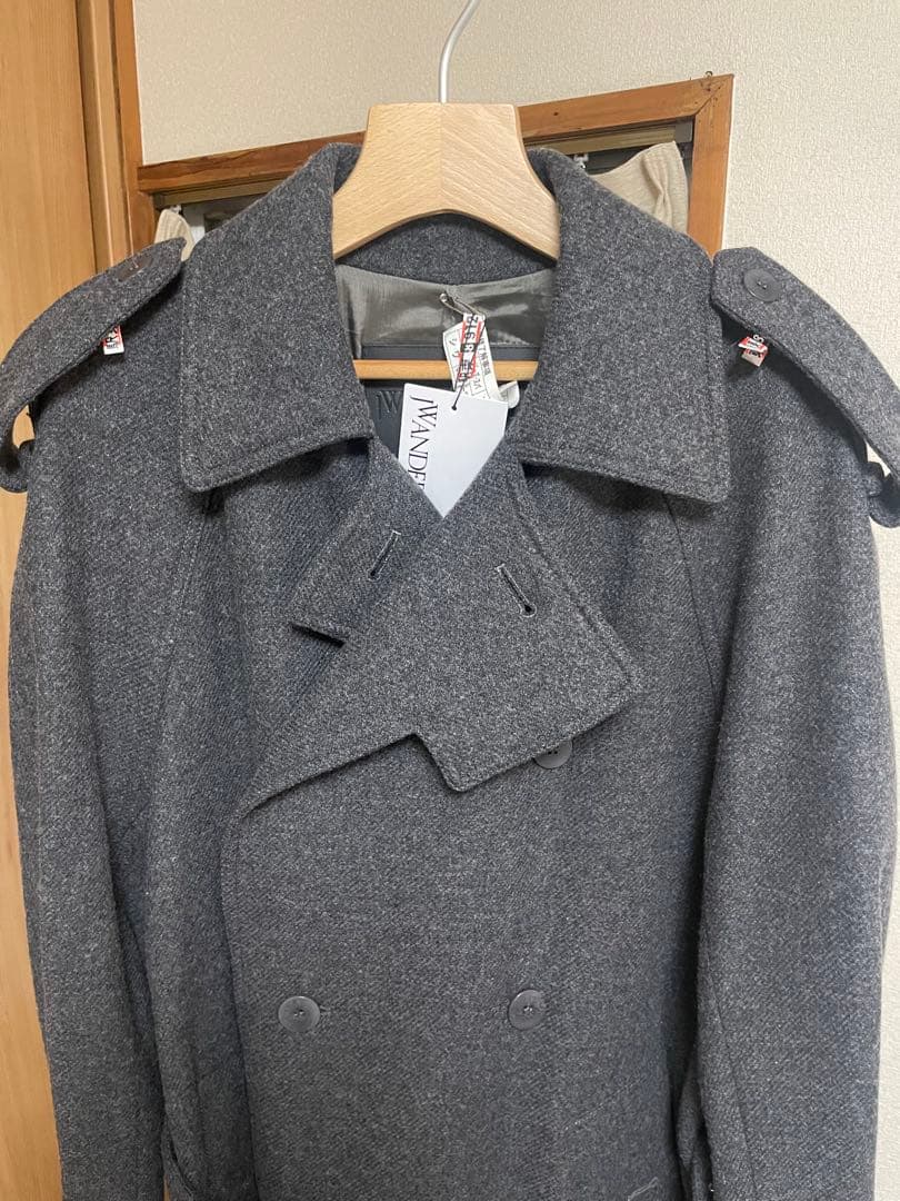 湯様専用jw anderson 24aw グレー ダブルブレスト トレンチコート