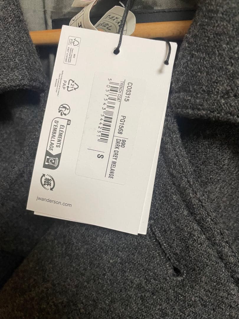 湯様専用jw anderson 24aw グレー ダブルブレスト トレンチコート