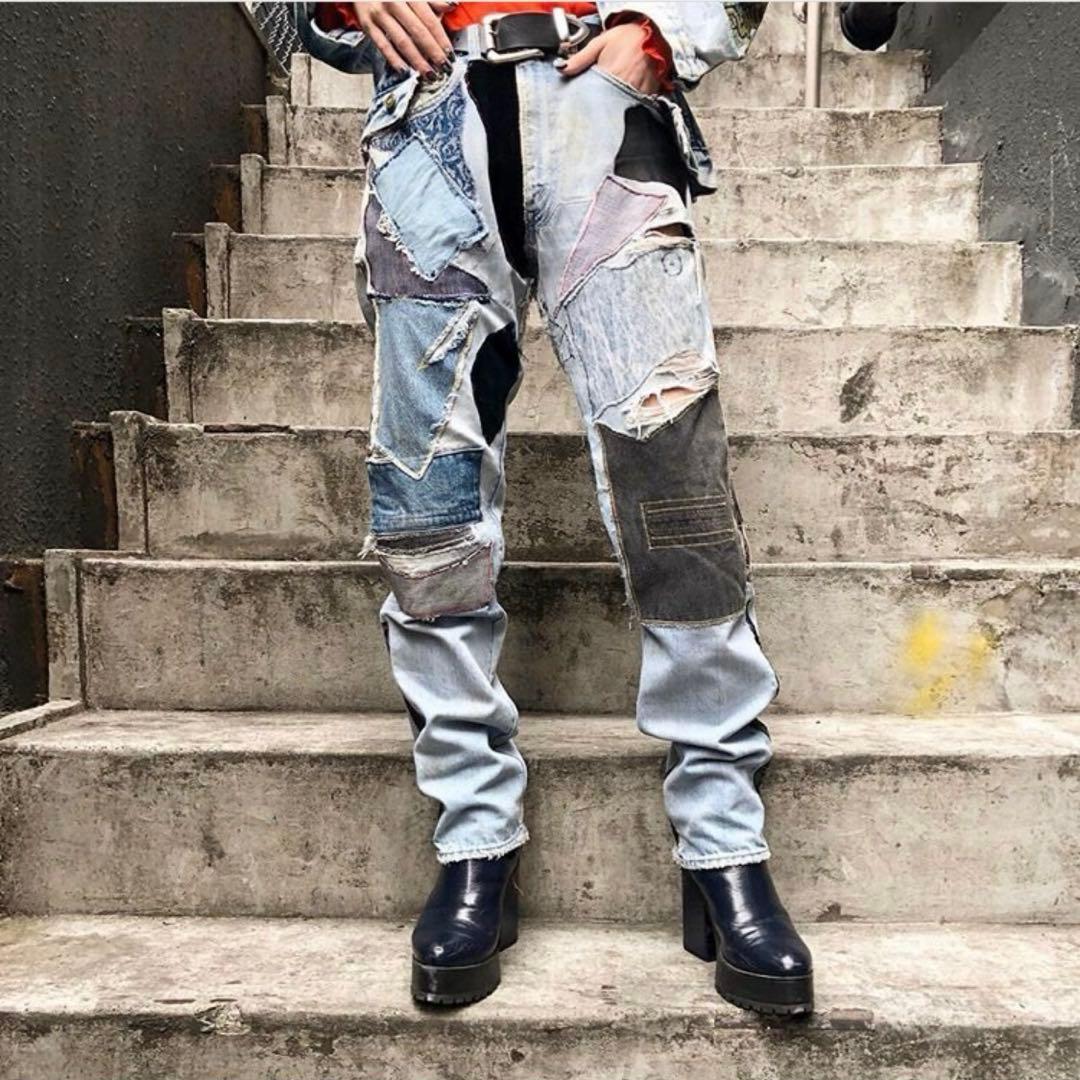 パッチワーク リメイク デニム - メルカリ